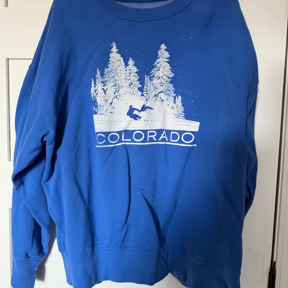 American Eagle Outfitters Blue Colorado Graphic Sweatshirt